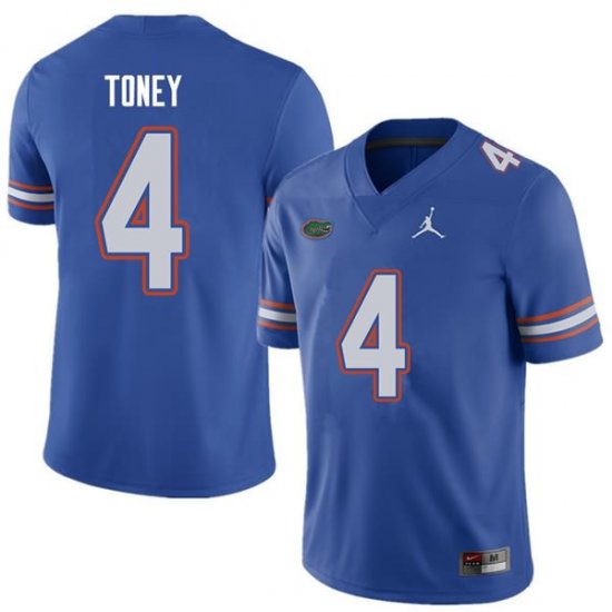 Men's Florida Gators #4 Kadarius Toney NCAA Jordan Brand Royal Authentic Stitched College Football Jersey OBZ8562MR